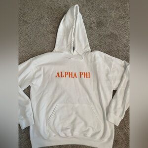 Gildan White Alpha Phi Hoodie